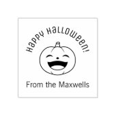 ハロウィンのカボチャの門構えにメッセージ ラバースタンプ (インプリント)