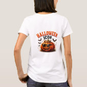👑 ハロウィンのカボチャの面白いフレーズ 🎃 Tシャツ (裏面)