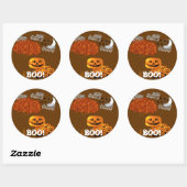 ハロウィンのカボチャの頭 ラウンドシール (シート)