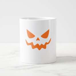 ハロウィンのカボチャの顔マグカップ - かわいい＆お祭り気分あふれるオレンジ ジャンボコーヒーマグカップ