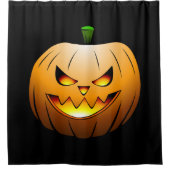 ハロウィンのカボチャの顔 シャワーカーテン (正面)