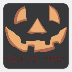 ハロウィンのカボチャの顔 スクエアシール
