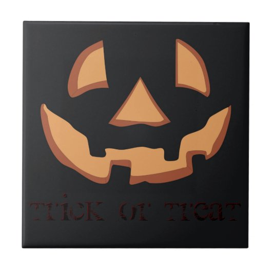 ハロウィンのカボチャの顔 タイル (正面)