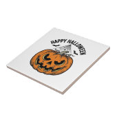 ハロウィンのカボチャの顔 ビンテージ ベクター デザイン タイル (側面)