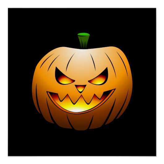 ハロウィンのカボチャの顔 ポスター (正面)