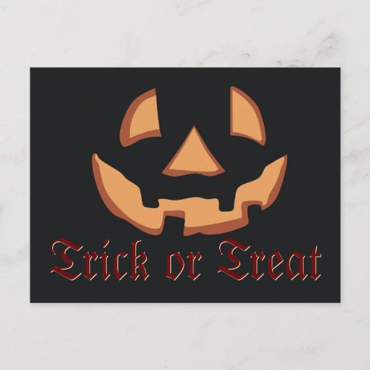 ハロウィンのカボチャの顔 ポストカード (正面)