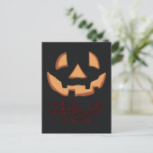 ハロウィンのカボチャの顔 ポストカード (スタンド正面)