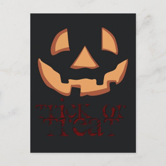 ハロウィンのカボチャの顔 ポストカード (正面)