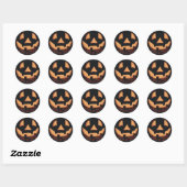 ハロウィンのカボチャの顔 ラウンドシール (シート)