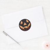 ハロウィンのカボチャの顔 ラウンドシール (封筒)