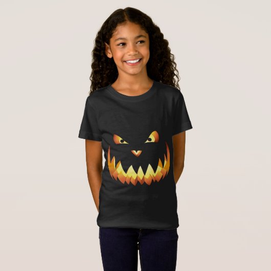ハロウィンのカボチャの顔 4 Tシャツ (正面フル)