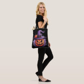 ハロウィンのカボチャの魔女 トートバッグ (モデル)