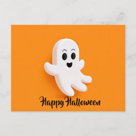 ハロウィンのカボチャを使ったお化けのグリーティングポストカード ポストカード