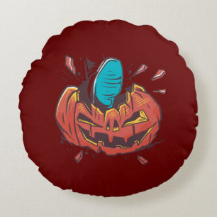 ハロウィンのカボチャを思いっきり壊そう ラウンドクッション