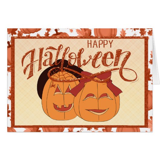 ハロウィンのカボチャカップル (正面横)