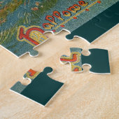 ハロウィンのカボチャキャラクターおよび魔法使い ジグソーパズル (側面)