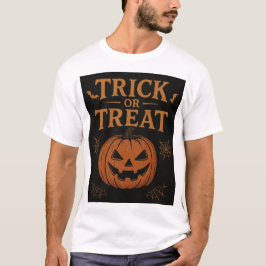 ハロウィンのカボチャデザイン「トリック・オア・トリート」 Tシャツ