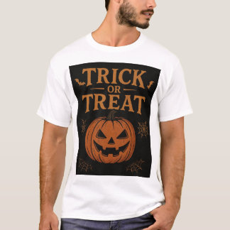 ハロウィンのカボチャデザイン「トリック・オア・トリート」 Tシャツ