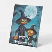ハロウィンのカボチャデュオ 台座サイン (正面)