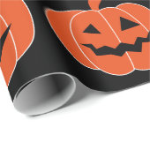 ハロウィンのカボチャハロウィーンのカボチャのちょうちんの不気味な黒 ラッピングペーパー (ロールコーナー)