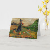 ハロウィンのカボチャパッチの挨拶状 カード (黄色い花)