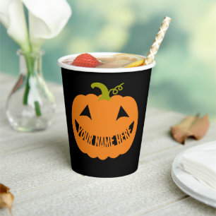 ハロウィンのカボチャペーパーカップ（名入れ） 紙コップ