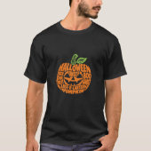 ハロウィンのカボチャワードアートTシャツ Tシャツ (正面)