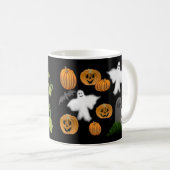 ハロウィンのカボチャ及び幽霊のマグ コーヒーマグカップ (正面右)