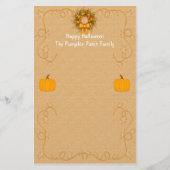 ハロウィンのカボチャ収穫の文房具 便箋 (正面)