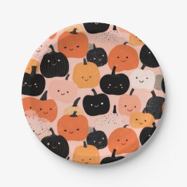 ハロウィンのカボチャ畑 ペーパープレート