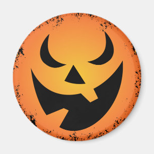 ハロウィンのカボチャ顔の円形の磁石 マグネット