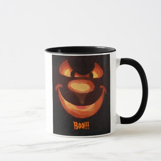 ハロウィンのカボチャ顔-ブーイング!!! マグカップ (右)