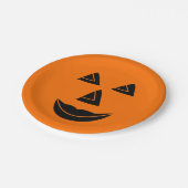 ハロウィンのカボチャ顔 ペーパープレート (アングル)