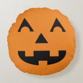 ハロウィンのカボチャ顔 ラウンドクッション (正面)