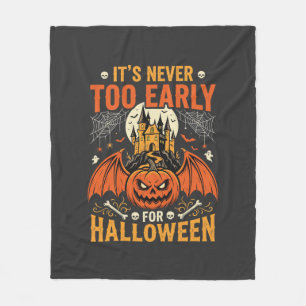 ハロウィンのカボチャ、いつだって早すぎることはない城グラフィック_1 フリースブランケット
