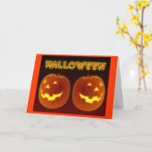 ハロウィンのカボチャ カード (黄色い花)