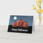 ハロウィンのカボチャ カード (黄色い花)