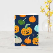 ハロウィンのカボチャ カード (黄色い花)