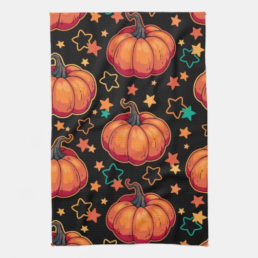 ハロウィンのカボチャ キッチンタオル (縦)