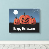 ハロウィンのカボチャ キャンバスプリント (インサイチュ (ウッドフロア))