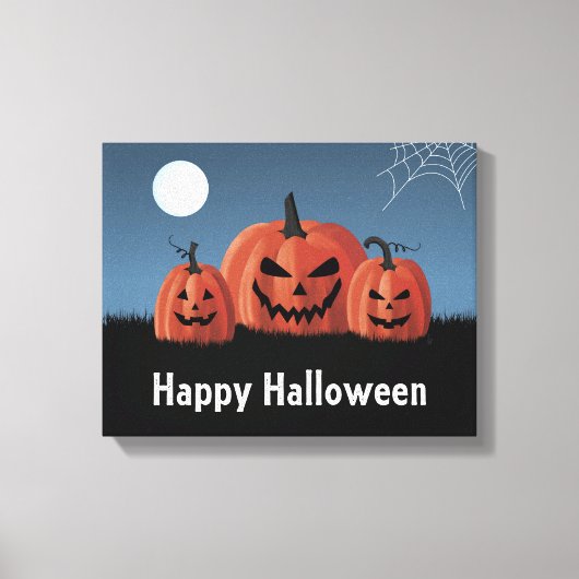 ハロウィンのカボチャ キャンバスプリント (正面)