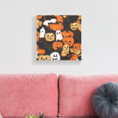 ハロウィンのカボチャ キャンバスプリント (インサイチュ (リビング))