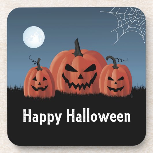 ハロウィンのカボチャ コースター (正面)