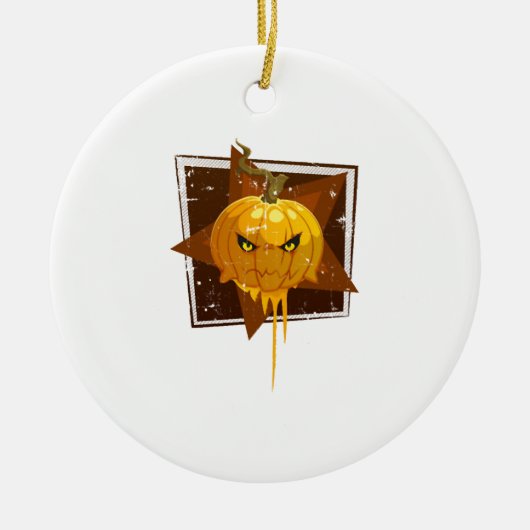 ハロウィンのカボチャ セラミックオーナメント (正面)