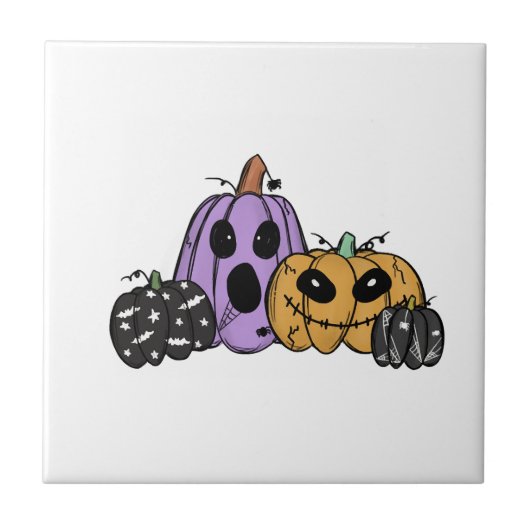 ハロウィンのカボチャ タイル (正面)