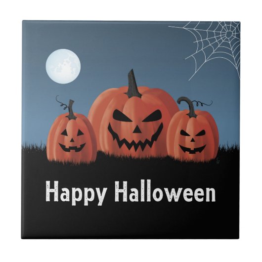 ハロウィンのカボチャ タイル (正面)