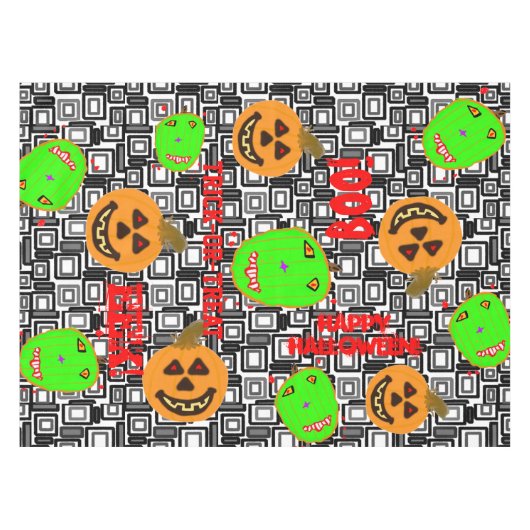 ハロウィンのカボチャ テーブルクロス (正面(横))