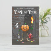 ハロウィンのカボチャ トリック・オア・トリート 招待状 (スタンド正面)