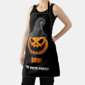ハロウィンのカボチャ「ブー!」- 名前入りカスタム エプロン (インサイチュ)
