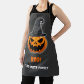 ハロウィンのカボチャ「ブー!」- 名前入りカスタム エプロン (インサイチュ)